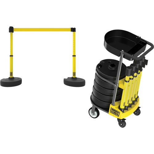 Chariot de transport avec plateau pour barri&egrave;re PLUS, 75' lo, M&eacute;tal, Jaune PB Rental Co. Ltd.