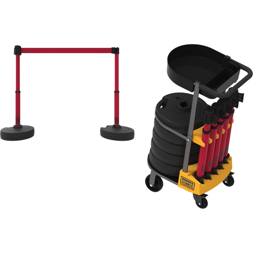 Chariot de transport avec plateau pour barri&egrave;re PLUS, 75' lo, M&eacute;tal, Jaune PB Rental Co. Ltd.