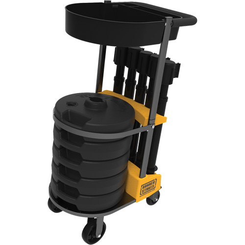 Chariot de transport avec plateau pour barri&egrave;re PLUS, 75' lo, M&eacute;tal, Noir PB Rental Co. Ltd.