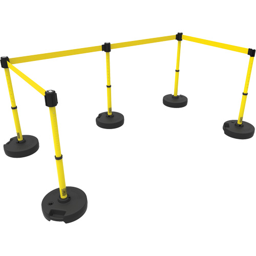 Ensemble de cinq montants pour barri&egrave;re PLUS, Plastique, 42" h, Ruban Jaune, Longueur du ruban 15' PB Rental Co. Ltd.