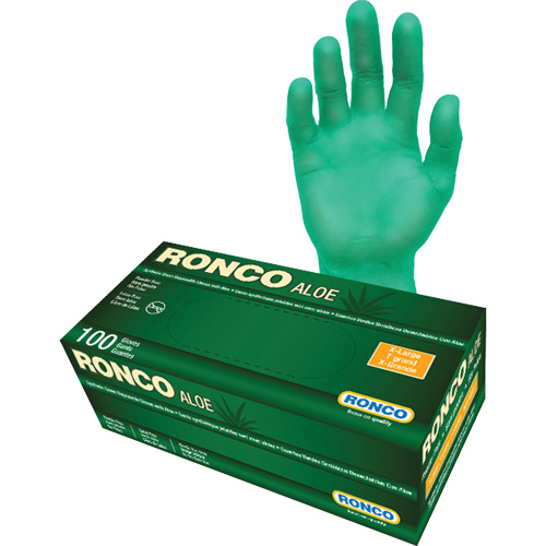 Disposable Gloves with Aloe, X-Large, Vinyl, 5-mil, Powder-Free, Green PB Rental Co. Ltd.