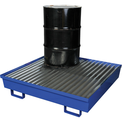 Palette de confinement des d&eacute;versements en acier, Capacit&eacute; de d&eacute;versement 92 gal. US, 54" x 54,25" x 12" PB Rental Co. Ltd.
