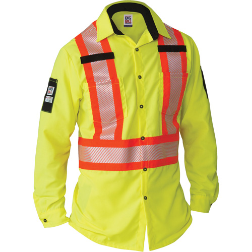 Chemise &agrave; manches longues haute visibilit&eacute; ind&eacute;chirable, Polyester, Petit, Jaune lime haute visibilit&eacute; PB Rental Co. Ltd.