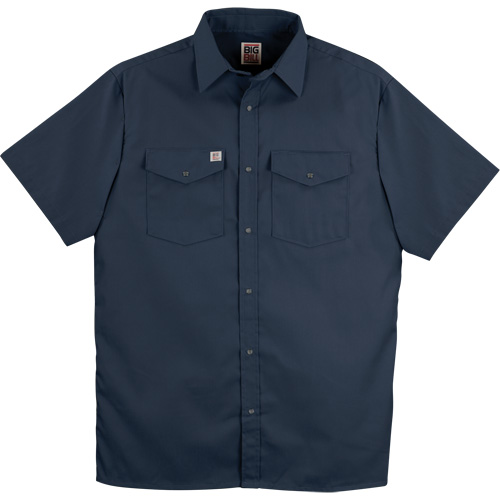 Chemise de travail &agrave; manches courtes en tissu crois&eacute; avec boutons-pression, Hommes, Moyen (grande taille), Bleu marin PB Rental Co. Ltd.