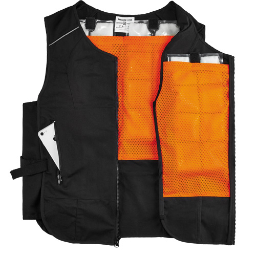 Veste de refroidissement &agrave; changement de phase l&eacute;g&egrave;re avec sachets 6260 Chill-Its, Petit/Moyen, Noir PB Rental Co. Ltd.