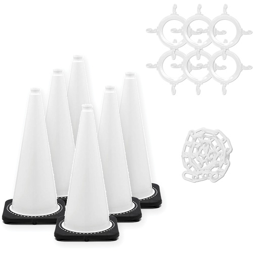 Traffic Cone & Chain Kit, 28", White PB Rental Co. Ltd.