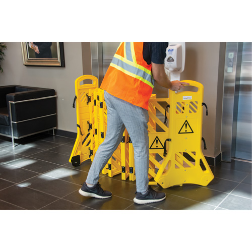Portable Mobile Barrier, 40" H x 13' L, Yellow PB Rental Co. Ltd.