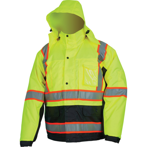 Insulated High Visibility Jacket, Polyester/Polyurethane, High Visibility Lime-Yellow, Small PB Rental Co. Ltd.