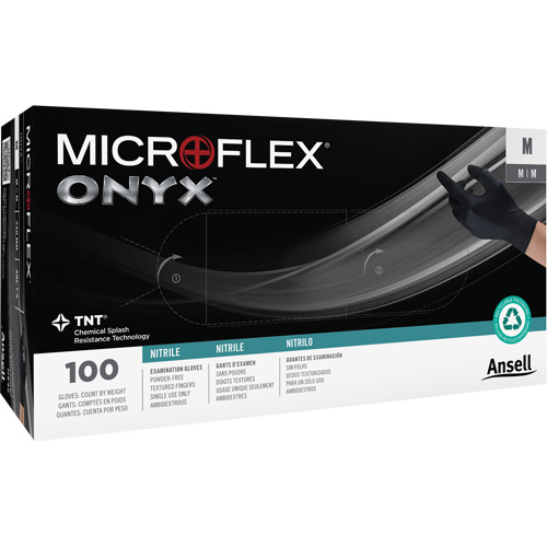 Onyx&reg; Gloves, Small, Nitrile, 3.5-mil, Powder-Free, Black PB Rental Co. Ltd.