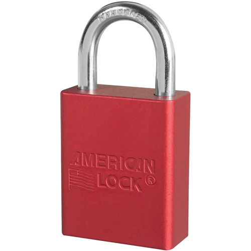 Cadenas de s&eacute;curit&eacute; American Lock, Rouge, Cl&eacute;s diff&eacute;rentes, Aluminium, Largeur de 1-1/2" PB Rental Co. Ltd.