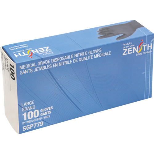 Puncture-Resistant Medical-Grade Disposable Gloves, Large, Nitrile, 5-mil, Powder-Free, Black, Class 2 PB Rental Co. Ltd.