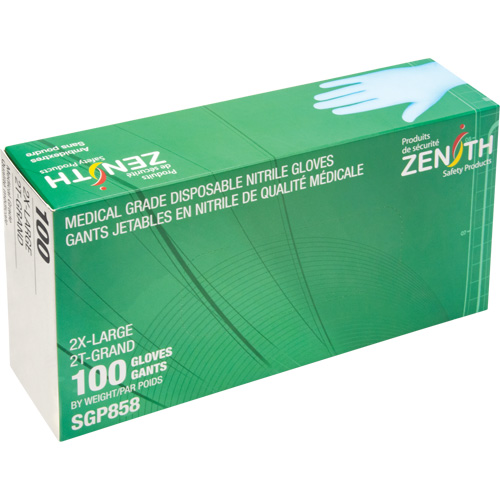 Puncture-Resistant Medical-Grade Disposable Gloves, 2X-Large, Nitrile, 3.5-mil, Powder-Free, Blue, Class 2 PB Rental Co. Ltd.