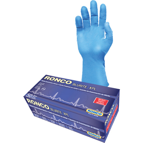 Gants d'examen BLURITE XPL, Petit, Nitrile, 8 mils, Sans poudre, Bleu, Classe 2 PB Rental Co. Ltd.