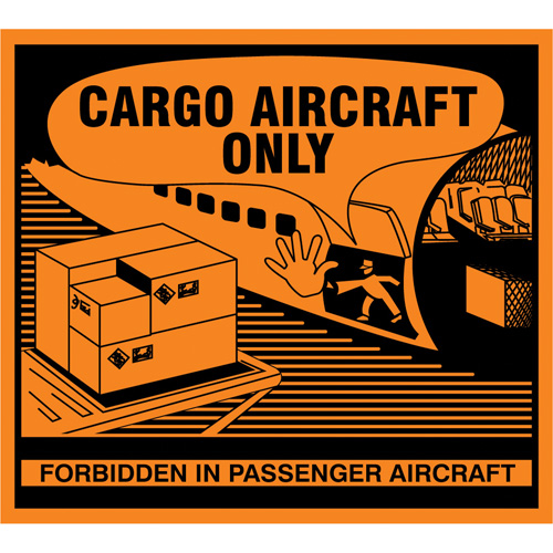 "Cargo Aircraft Only" Handling Labels, 4-3/4" L x 4-1/4" W, Orange PB Rental Co. Ltd.
