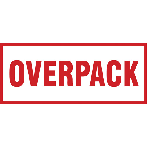 &eacute;tiquette de manutention Overpack, 6" lo x 2-1/2" la, Rouge/blanc PB Rental Co. Ltd.