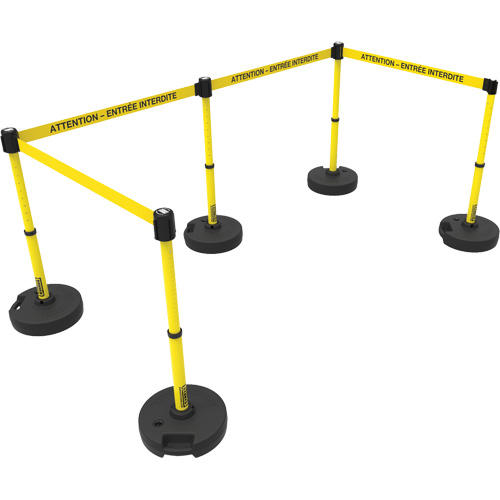 Ensemble de montants pour barri&egrave;re Plus, Plastique, 42" h, Ruban Jaune, Longueur du ruban 15' PB Rental Co. Ltd.
