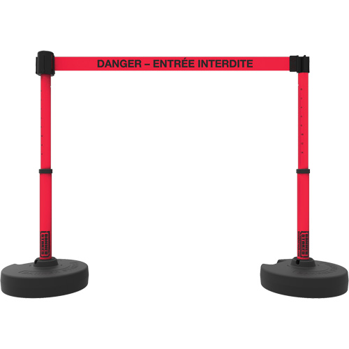 Ensemble de montants pour barri&egrave;re Plus, Plastique, 42" h, Ruban Rouge, Longueur du ruban 15' PB Rental Co. Ltd.
