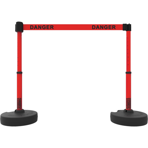 Ensemble de montants pour barri&egrave;re Plus, Plastique, 42" h, Ruban Rouge, Longueur du ruban 15' PB Rental Co. Ltd.