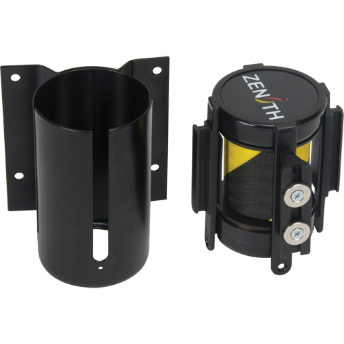 Wall Mount Barrier with Magnetic Tape, Steel, Screw Mount, 7', Black and Yellow Tape PB Rental Co. Ltd.