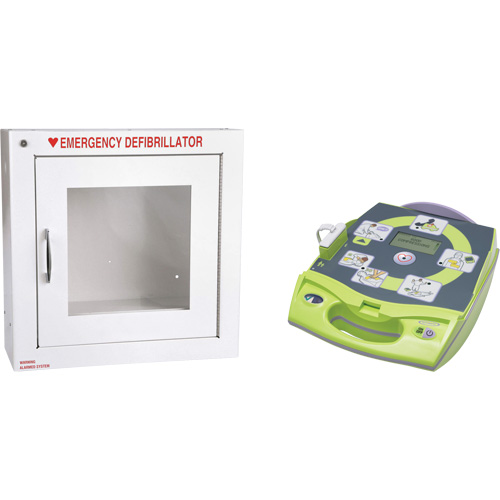 D&eacute;fibrillateur enti&egrave;rement automatis&eacute; AED Plus en anglais avec armoire murale munie d'une alarme, Automatique, Anglais, Classe 4 PB Rental Co. Ltd.