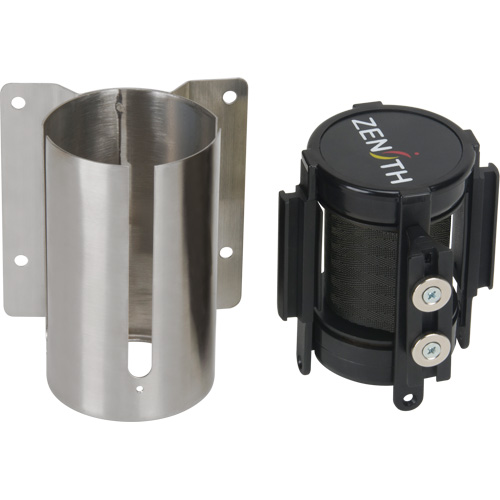 Barri&egrave;re &agrave; fixation murale avec ruban magn&eacute;tique, Acier, Fixation par vis, 7', Ruban Noir PB Rental Co. Ltd.