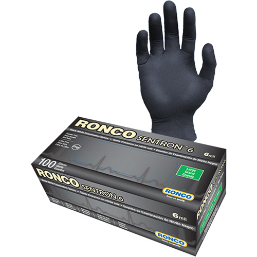 Sentron 6 Disposable Examination Gloves, Small, Nitrile, 6-mil, Powder-Free, Black, Class 2 PB Rental Co. Ltd.