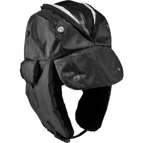 Chapeau de trappeur avec fermeture &agrave; glissi&egrave;re N-Ferno, Doublure en Polyur&eacute;thane/Satin, Moyen/Petit, Noir PB Rental Co. Ltd.