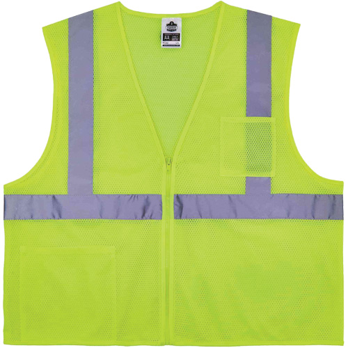 Gilet de s&eacute;curit&eacute; auto-extinguible GloWear 8256Z, Jaune lime haute visibilit&eacute;, Moyen/Petit, Polyester PB Rental Co. Ltd.