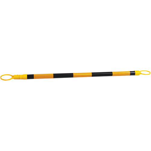 Barre pour c&ocirc;ne de circulation r&eacute;tractable, Longueur d&eacute;ploy&eacute;e de 7'2", Noir/Jaune PB Rental Co. Ltd.