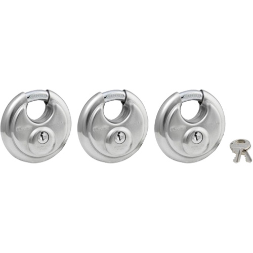 Shrouded Disc Padlock, Silver, Keyed Alike, Stainless Steel, 2-3/4" Width PB Rental Co. Ltd.