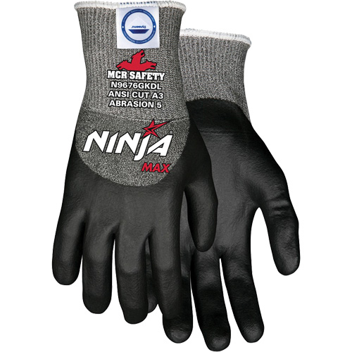 Gants r&eacute;sistant aux coupures Max Ninja, Taille Moyen, Calibre 10, Rev&ecirc;tement Bipolym&egrave;re, Enveloppe en Dyneema, ASTM ANSI niveau A3 PB Rental Co. Ltd.