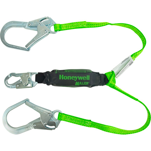 Miller&reg; HP Shock-Absorbing Lanyard, 4', Locking Rebar Hook Center, Locking Snap Hook Leg Ends, Polyester PB Rental Co. Ltd.