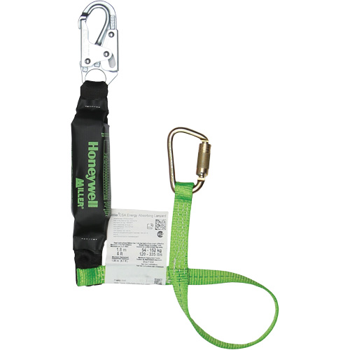 Miller&reg; HP Shock-Absorbing Lanyard, 4', Carabiner Center, Locking Snap Hook Leg Ends, Polyester PB Rental Co. Ltd.