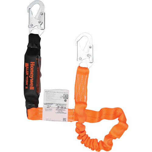 Titan Energy-Absorbing Lanyard, 6', Locking Snap Hook Center, Locking Snap Hook Leg Ends, Polyester PB Rental Co. Ltd.