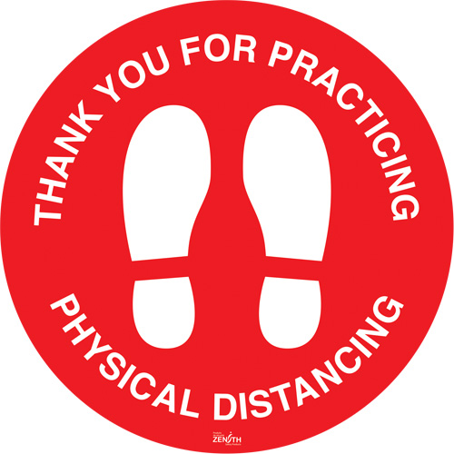 "Physical Distancing" Floor Sign, Adhesive, English with Pictogram PB Rental Co. Ltd.