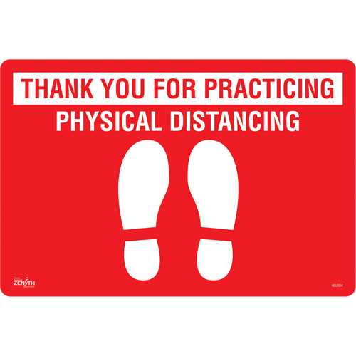 "Physical Distancing" Floor Sign, Adhesive, English with Pictogram PB Rental Co. Ltd.