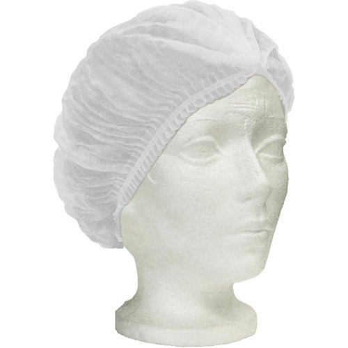Ronco Care Pleated Bouffant Cap, Polypropylene, 24", White PB Rental Co. Ltd.
