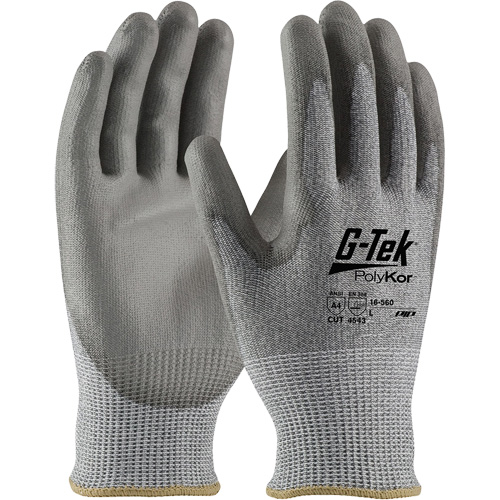 Gants r&eacute;sistants aux coupures G-Tek PolyKor, Petit, Calibre 13, Rev&ecirc;tement Polyur&eacute;thane, ASTM ANSI niveau A4/EN 388 niveau 5/EN 388 niveau D PB Rental Co. Ltd.