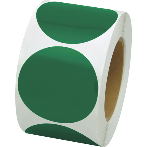 Pastilles de marquage color&eacute;es, Cercle, 3" lo x 3" la, Vert, Vinyle PB Rental Co. Ltd.