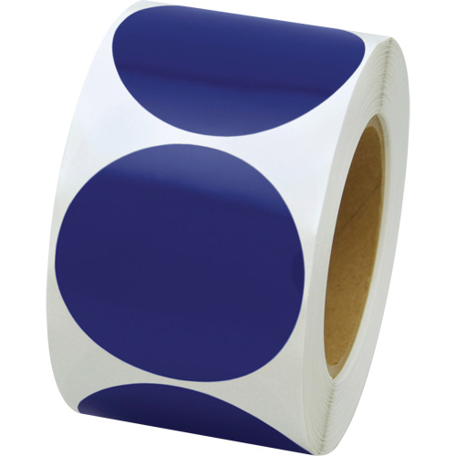 Pastilles de marquage color&eacute;es, Cercle, 3" lo x 3" la, Bleu, Vinyle PB Rental Co. Ltd.