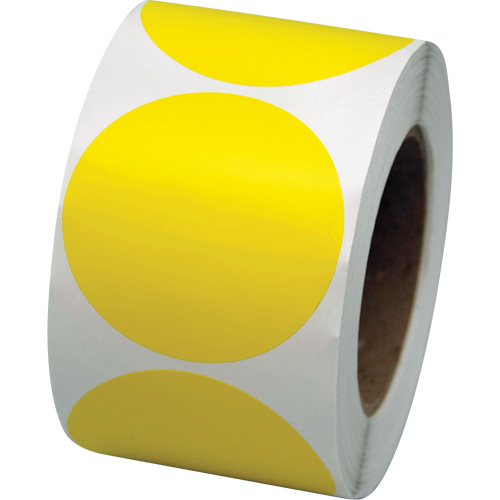 Coloured Marking Dots, Circle, 3" L x 3" W, Yellow, Vinyl PB Rental Co. Ltd.