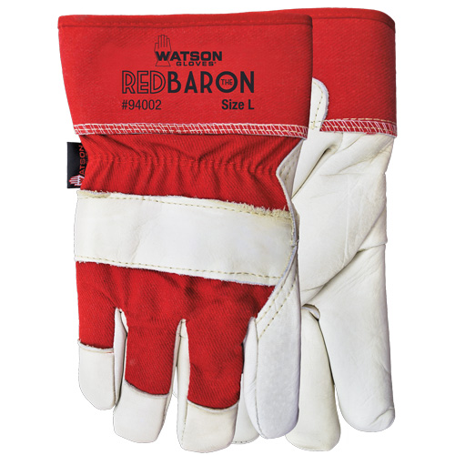 Gants d'ajusteur Red Baron, Grand, Paume en Cuir fleur de vache, Doublure en Tissu-laine PB Rental Co. Ltd.