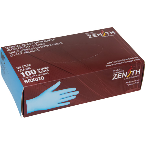 Gants tactiles jetables de calibre m&eacute;dical, T-Grand, Nitrile/vinyle, 4,5 mils, Sans poudre, Bleu, Classe 2 PB Rental Co. Ltd.