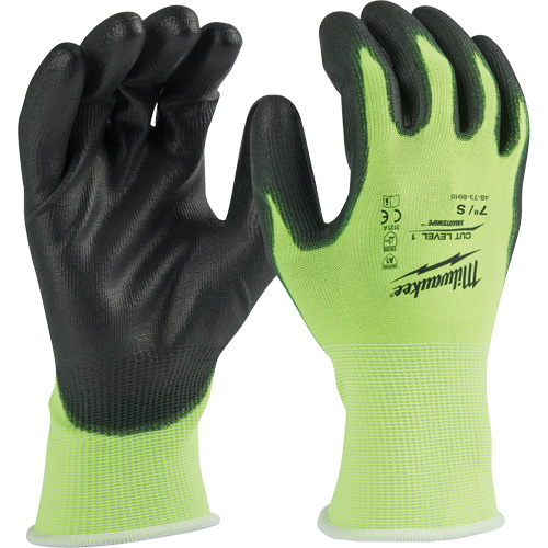 Gants &agrave; haute visibilit&eacute; enduits par trempage, Taille Moyen, Calibre 15, Rev&ecirc;tement Polyur&eacute;thane, Enveloppe en Poly&eacute;thyl&egrave;ne, ASTM ANSI niveau A1 PB Rental Co. Ltd.