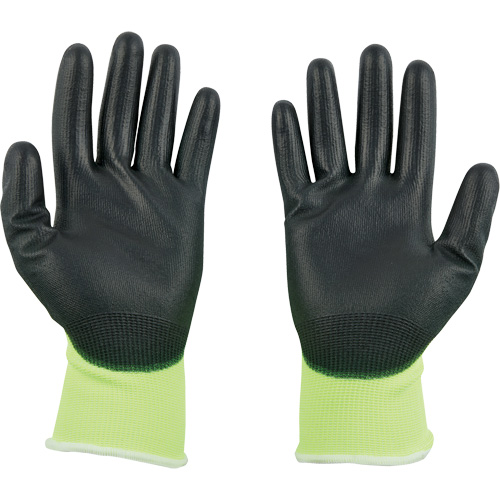 Gants &agrave; haute visibilit&eacute; enduits par trempage, Taille Moyen, Calibre 15, Rev&ecirc;tement Polyur&eacute;thane, Enveloppe en Poly&eacute;thyl&egrave;ne, ASTM ANSI niveau A1 PB Rental Co. Ltd.