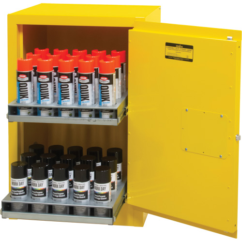 Flammable Aerosol Storage Cabinet, 12 gal., 1 Door, 23" W x 35" H x 18" D PB Rental Co. Ltd.