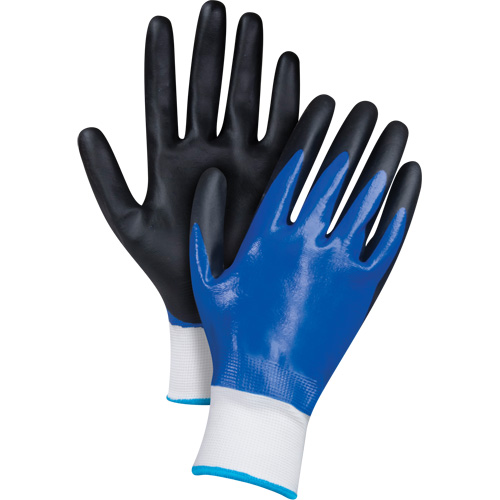 Gants enduits noir & bleu, Moyen, R&ecirc;vetement Mousse de nitrile, Calibre 15, Enveloppe en Nylon PB Rental Co. Ltd.