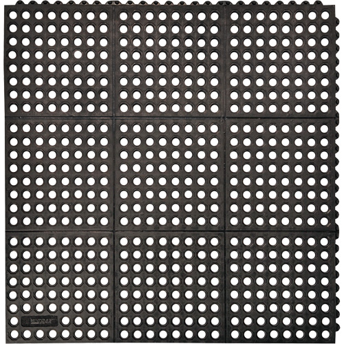 Cushion-Ease&reg; 550 Interlocking Anti-Fatigue Mat, Slotted, 3' x 3' x 3/4", Black, Rubber PB Rental Co. Ltd.