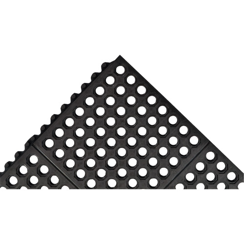 Cushion-Ease&reg; 550 Interlocking Anti-Fatigue Mat, Slotted, 3' x 3' x 3/4", Black, Rubber PB Rental Co. Ltd.