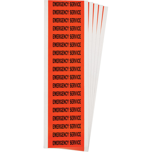 &eacute;tiquette de tension pour conduit  Emergency Service , 1/2" x 2-1/4", &eacute;toffe/Vinyle, Anglais PB Rental Co. Ltd.